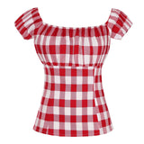 Women Vintage 50s Solid V Neck Cap Puff Sleeve Top Fit Shirt Pinup Retro Tops 2022 Camiseta Feminina Party Blouse