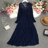 Zingj Holiday Dress Autumn Dress 2023 New Goddess Temperament V-Collar Rope-Drawn Waist