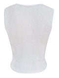 Semi Sheer Metallic Tank Top-Outfit