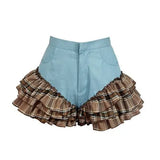 Sweet Suit Suspenders Hot Pants Two-Piece Women Summer Hot Girl Sexy Ruffled Halter Top + High Waist Shorts