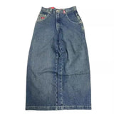Zingj Wide-Legged Jeans Street Hip-Hop Personality Y2K Straight Casual Pants 211-1-Outfit