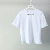 2021 Summer Letter Embroidered T-shirts Rose Cotton Tops Tees Woman Basic Short Sleeve