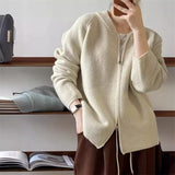 Zipper Knitted Sweater New Sweater For Women In Autumn And Winter Korean Style Lazy Style