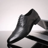 Zingj New Men's Plus Size Dress Leather Shoes Fashion Block Business Men's Shoes Korean