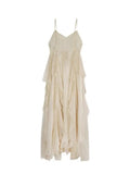 New French Vintage Suspender Dress Women Summer Loose Long Dresses Evening Elegant Sleeveless Backless Party Sexy