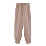 womens fleece pants high waist joggers pants leisure trousers korean style sweatpants causal