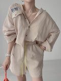 Spring Summer 2 Piece Shorts Set Female Blouse Shirt &amp; High Waist Tracksuits Casual Fashion Pant