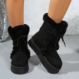 Kaqi Thick Bottom With High-Heeled Snow Boots Women's New Autumn And Winter 2025 New Warm And High Snow Boots Cotton