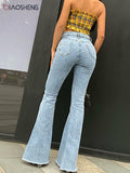 Jeans Pants Women Vintage Denim Ladies Jeans Women High Waist Fashion Stretch Pocket Trousers Plus Size Wide Leg