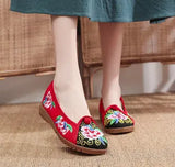 Zingj Shoes Ox Tendon Bottom Big Head Shoes Mother Grandma Shoes A Foot Pedal Cloth Shoe Women's Single Shoes Embroidered