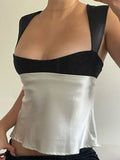 satin tank top with back