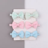 Sweet Mini Bows Hair Clips For Cute Girls Solid Ribbon Hairpins Boutique Barrettes Headwear Kids Hair Accessories