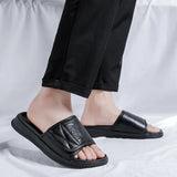 Summer New Leather Sandals Men's Summer Casual Slippers Popular Outside Wear Dual-Purpose Beach Shoes