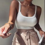 Solid Bodycon Sexy Body Casual Basic White Summer Bodysuit Women Tops Sleeveless Sheer Bodysuits Jumpsuit