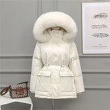 Jacket Women Parka Big Fur Collar Hooded Thick Warm Long Female Coat Casual Outwear Cotton-down Jacket Parkas