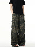 Zingj Camouflage Trousers Men And Women New Loose Leisure Multi-Pocket Vintage Wash Pants Tide