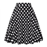 Summer Rockabilly Skirt Vintage 50s Floral High Waist Retro Hepburn Swing Cotton Women Clothing 60s Midi Casual