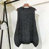 And Winter Clothing Thick Wool Vest Female Knitted Vest Loose Large Size Round Neck In The Long Section Of The Wild