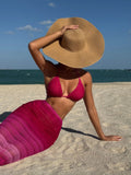 2025 New Gradient Mesh Three-Piece Beach Dress Sexy
