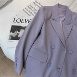 Taro Violet Silove Suit Jacket Woman 2025 Spring New Korean Design Sense Niche Fashion Small