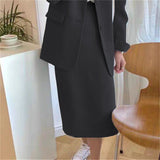 Fan Chic Suitcase Women's New Women's High Waist Half-Sclot Professional Commuting Two-Sleeves In The Spring And Autumn