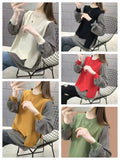 Zingj Dress 2024 New Loose Coat Sweater Knit Bottom Shirt Jacket Korean Version Fake Two Sets Of Women's Hoodie-Outfit