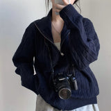 Vintage Half Zip Up Cable Knit SweaterOutfit