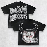 T-Shirt Men's Gothic Graphic Printing T-Shirt With Cotton Round Collar And Oversized Short Sleeves On The Street Of