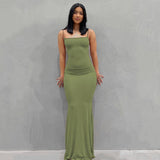 Slip Sleeveless Backless Maxi Dress Women 2022 Y2k Summer Bodycon Elegant Sexy Outfits Ladies Birthday Party Club