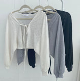 Aesthetic Tie Knitted CardiganOutfit