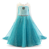 Girl Princess Dresses Beauty Belle Cosplay Costume Snow Christmas Halloween Princess Dress up Children Party