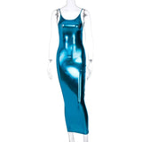 Women Autumn Summer Bodycon Party Solid Color Sleeveless Long Dress Sundress 2021 Female Clothing Streetwear