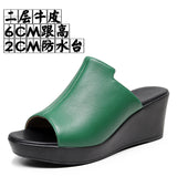 Comfortable Outside Slope And Slippers Women's Summer Fashion High-Heeling Waterproof Table Thick Bottom Pine Cake Cool Drag And Word
