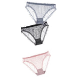 Women Sexy Panties Lace Underpants Low-waist Panties Mesh See Through Perspective Briefs Female Fashion Underwear