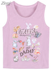 Cartoon Tanks Crop Tops Slim Fit Summer Short Y2k Rabbit Vintage Print Camis Women Sleeveless Tank Chic High