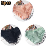 new thread cotton Japanese bow women's underwear solid color breathable waist size girls briefs plus