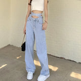 Waist With Pure Desire Hot Girls' Pants Jeans Women's Summer Loose Wide-Legged Trousers Straight Trousers Floor