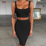 2pc Skirt Set For Women Sexy Crop Top And High Waist Skirt Outfits 2022 Summer Lady Orange Club Party Dress Set