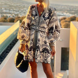 2025 Women's Fall New Ladies Fashion Print Beach Loose Short