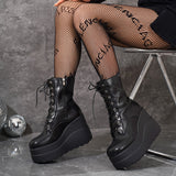 Tallening Martin Boots Women's New High-Heeling British Fengfeng Street Pines Bottom Slope And Short Boots In Autumn