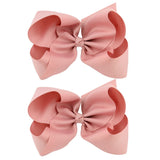 6'' Solid Color Grosgrain Ribbon Bows Hair Clips For Cute Girls Large Handmade Hairpins Barrettes Kids Hair