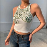 Rapcopter Paisley Hot Camis y2k Retro 2020 Crop Top Knitted Corset Women Sleeveless Tank Fashion Streetwear