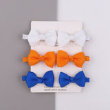 Sweet Mini Bows Hair Clips For Cute Girls Solid Ribbon Hairpins Boutique Barrettes Headwear Kids Hair Accessories
