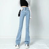 2022 New Flared Jeans Women Sexy Hip Lift High Waist Stretch Denim Pencil Pants Washed Slim Skinny Y2K Female