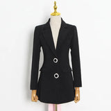 Suit Spring 2025 New Two Button Sexy Splicing Bow Tie With Personality Women's