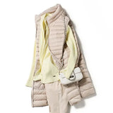 Winter Ultra Light Warm Jacket Women Stand Collar White Duck Down Long Vest Outerwear Zipper 4XL Plus Size Down
