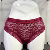 Fashion Women Sexy Lace Panties Low-waist Underwear Female G String Transparent Lingerie LOVE Letter Embroidery