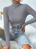 Turtleneck Ribbed Knit Sweater- Outfit