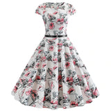Women Summer Dress Vintage Floral Print Rockabilly Dress Robe Femme Sundress Vestidos 2022 Polka Dot Party