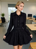 Temperament Elegant Wind Two Sets Of 2025 Summer New Single-Dbutton Shirt Lotus Leaf Side Short Skirt Suit